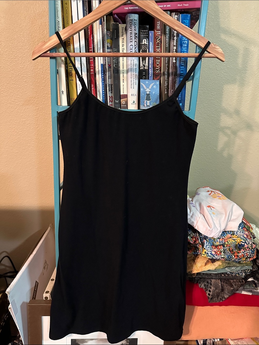 Numi Black Women's Slip with Shelf Bra and Adjustable straps